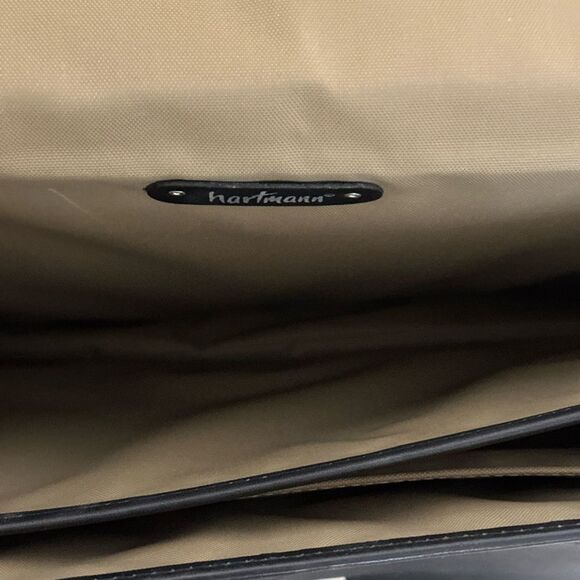 Hartmann by Gian Paolo Lombardo Black Leather Men's Briefcase - Picture 8 of 16